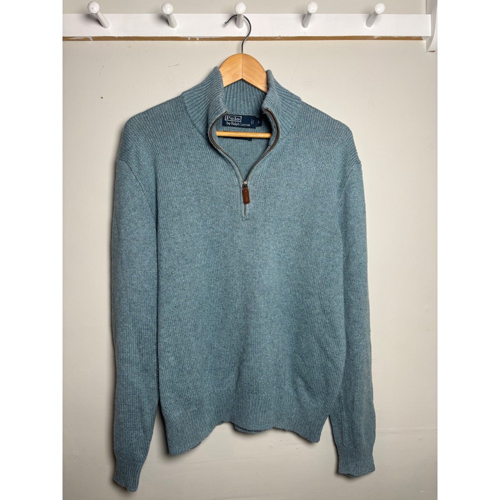 Polo Ralph Lauren Silk Cashmere Quarter Zip Sweater Men's L Luxury